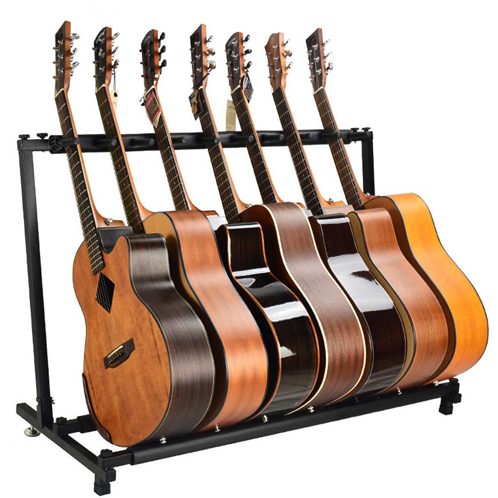 Morimoe Guitar Bass Stand for Multiple Guitars Display Foldable Rack (7-Space)